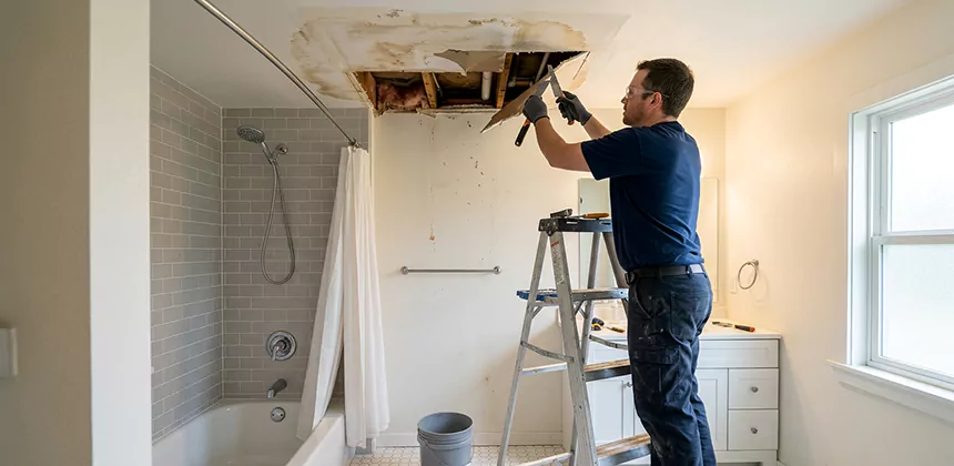 Bathroom Leak Ceiling Repair in Kenmore